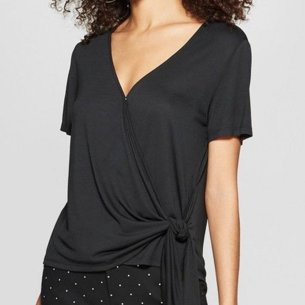 A New Day Short Sleeve Wrap Top Extra Small XS